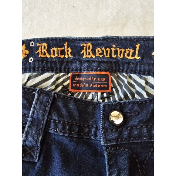 Rock Revival Jeans Women's Blue Denim Zea Skinny Size 29 - Picture 6 of 11